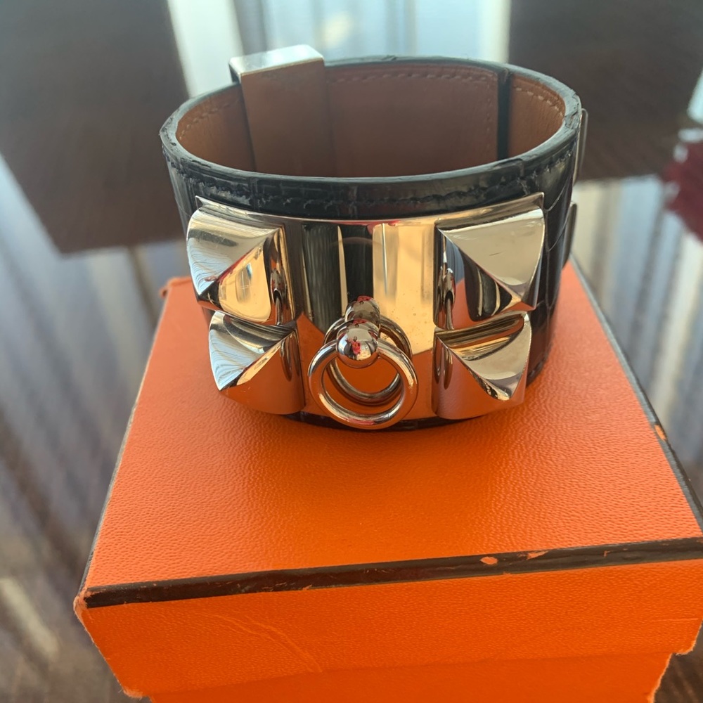 COPY - HERMES Collier De Chien  Croc Cuff